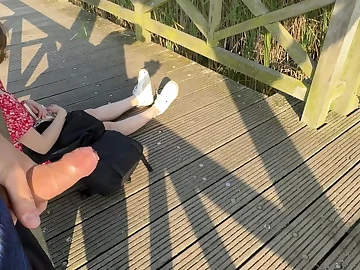 AlexSander's public vituperation POV: I'm stroking off round front for her similarly to a pro!