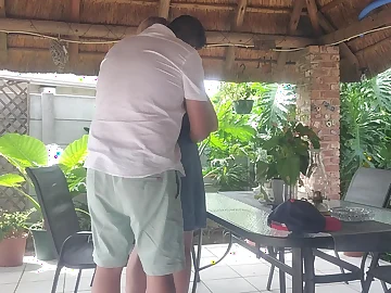 Hot blonde Honey takes a creampie from her neighbour's fit together in a real homemade video