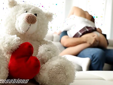 Diminutive college girl Athena Heart can't fight all over Chad Milky's monster oxen whistle on Valentine's Day