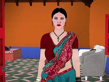 A cute bhabhi was fucked by her step-brother-in-law in 3D anime style