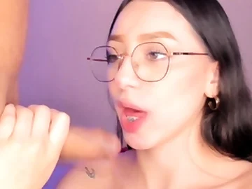 Nerdy Teenage Gets Her Mouth Stuffed with Firm Dick